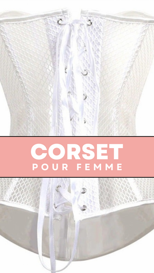 CORSET SEXY EN MAILLE TRANSPARENTE