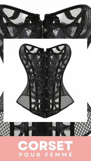 CORSET SEXY EN MAILLE TRANSPARENTE