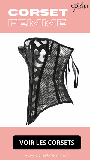 CORSET SEXY EN MAILLE TRANSPARENTE