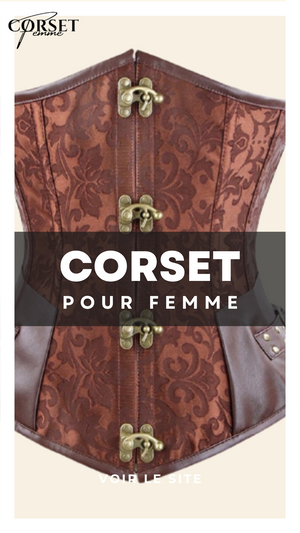 CORSET STEAMPUNK UNDERBUST POUR FEMME (MARRON)