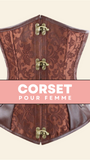 CORSET STEAMPUNK UNDERBUST POUR FEMME (MARRON)