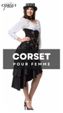 CORSET STEAMPUNK UNDERBUST GRANDE TAILLE GENEVIEVE