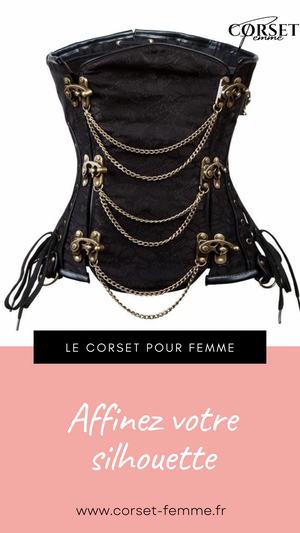 CORSET STEAMPUNK UNDERBUST GRANDE TAILLE GENEVIEVE