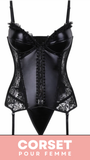 CORSET EN LATEX AVEC PORTE-JARRETELLES STYLE GUÊPIÈRE ELEANOR