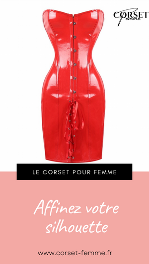 ROBE CORSET EN LATEX ROUGE ESME