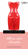 ROBE CORSET EN LATEX ROUGE ESME