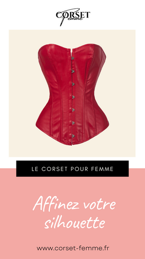 CORSET ROUGE BUSTIER EN LATEX POUR FEMME BRIA