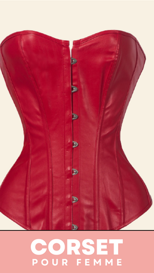 CORSET ROUGE BUSTIER EN LATEX POUR FEMME BRIA