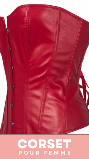 CORSET ROUGE BUSTIER EN LATEX POUR FEMME BRIA
