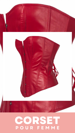 CORSET ROUGE BUSTIER EN LATEX POUR FEMME BRIA