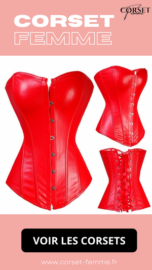 CORSET ROUGE BUSTIER EN LATEX POUR FEMME BRIA