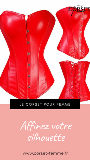 CORSET ROUGE BUSTIER EN LATEX POUR FEMME BRIA