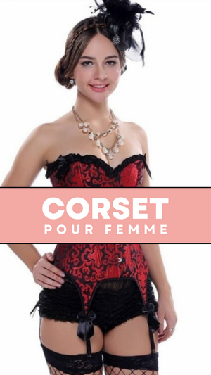 CORSET BUSTIER BURLESQUE AVEC PORTE-JARRETELLES BELLA