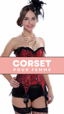 CORSET BUSTIER BURLESQUE AVEC PORTE-JARRETELLES BELLA