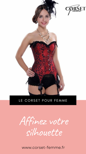 CORSET BUSTIER BURLESQUE AVEC PORTE-JARRETELLES BELLA