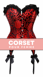 CORSET BUSTIER BURLESQUE AVEC PORTE-JARRETELLES BELLA