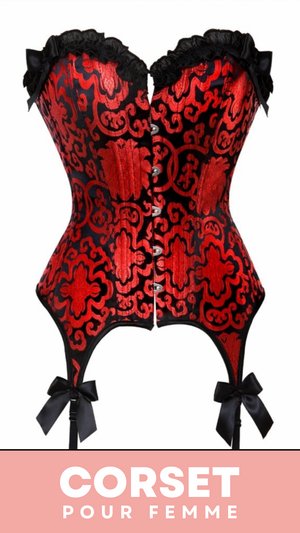 CORSET BUSTIER BURLESQUE AVEC PORTE-JARRETELLES BELLA