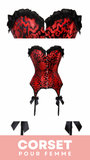 CORSET BUSTIER BURLESQUE AVEC PORTE-JARRETELLES BELLA