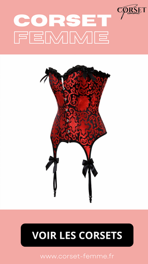 CORSET BUSTIER BURLESQUE AVEC PORTE-JARRETELLES BELLA