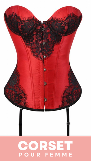 CORSET BUSTIER DENTELLE AVEC PORTE-JARRETELLES AMINA