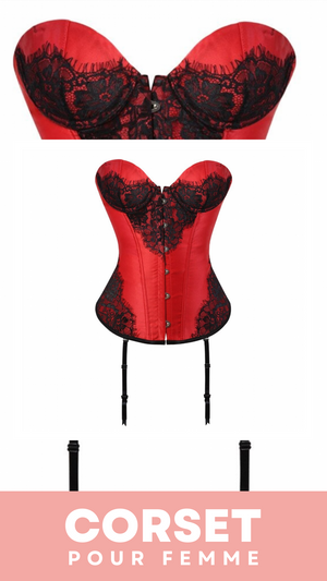 CORSET BUSTIER DENTELLE AVEC PORTE-JARRETELLES AMINA