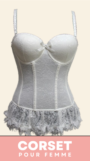 CORSET GUÊPIÈRE EN DENTELLE AVEC PORTE-JARRETELLES KAYLEE