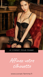 CORSET SEXY SOUS-VÊTEMENT EN DENTELLE AVEC PORTE-JARRETELLES (NOIR)