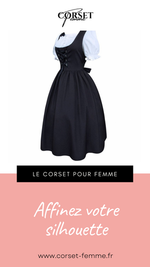 ROBE CORSET ANCIENNE NOIRE ET BLANCHE ELISE