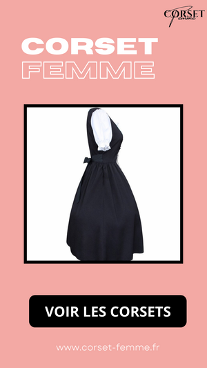ROBE CORSET ANCIENNE NOIRE ET BLANCHE ELISE