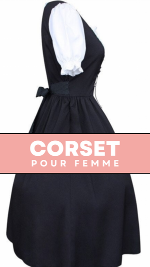 ROBE CORSET ANCIENNE NOIRE ET BLANCHE ELISE