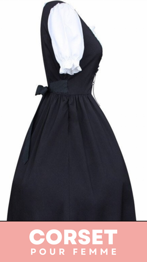 ROBE CORSET ANCIENNE NOIRE ET BLANCHE ELISE