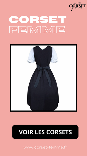 ROBE CORSET ANCIENNE NOIRE ET BLANCHE ELISE