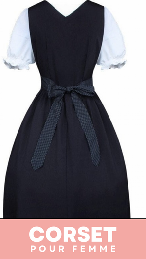 ROBE CORSET ANCIENNE NOIRE ET BLANCHE ELISE