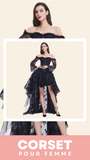 ROBE CORSET VINTAGE STEAMPUNK EN DENTELLE NOIRE