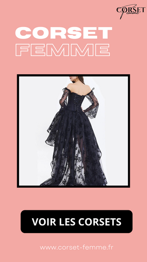 ROBE CORSET VINTAGE STEAMPUNK EN DENTELLE NOIRE