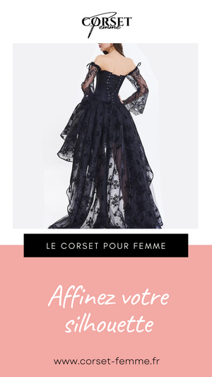 ROBE CORSET VINTAGE STEAMPUNK EN DENTELLE NOIRE