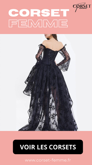 ROBE CORSET VINTAGE STEAMPUNK EN DENTELLE NOIRE
