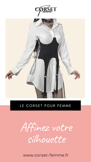 CORSET UNDERBUST MODERNE NOIR AVEC LACETS HARMONI