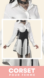 CORSET UNDERBUST MODERNE NOIR AVEC LACETS HARMONI
