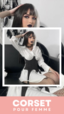 CORSET UNDERBUST MODERNE NOIR AVEC LACETS HARMONI