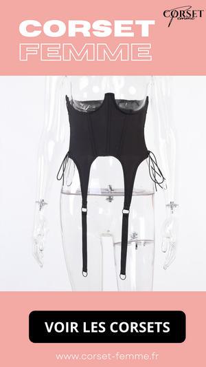 CORSET UNDERBUST MODERNE NOIR AVEC LACETS HARMONI