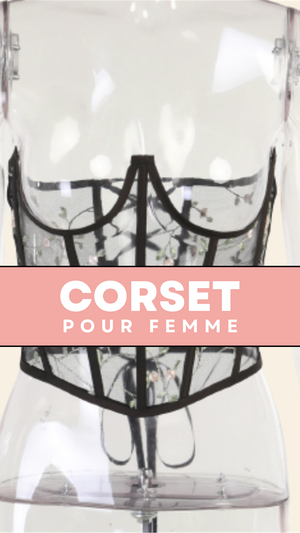 CORSET UNDERBUST PUSH UP TRANSPARENT ET FLORAL AILA
