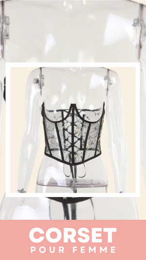 CORSET UNDERBUST PUSH UP TRANSPARENT ET FLORAL AILA