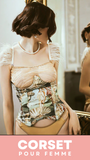 CORSET UNDERBUST IMPRIMÉ VINTAGE QUEEN