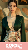 CORSET UNDERBUST IMPRIMÉ VINTAGE QUEEN