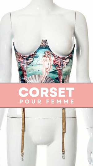 CORSET UNDERBUST IMPRIMÉ VINTAGE QUEEN
