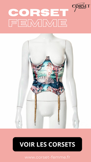 CORSET UNDERBUST IMPRIMÉ VINTAGE QUEEN