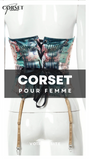 CORSET UNDERBUST IMPRIMÉ VINTAGE QUEEN