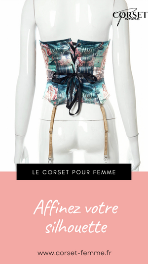 CORSET UNDERBUST IMPRIMÉ VINTAGE QUEEN