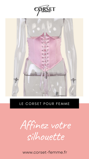 CORSET UNDERBUST GOTHIQUE À LACETS ROSE
